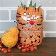 Кашпо Тигрята с леденцом 15*12*9см 0,7л - фото 45465