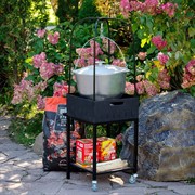 Гриль угольный металлический на колесиках с полкой 861-64 - фото 45620