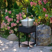 Гриль угольный металлический на колесиках с полкой 861-64 - фото 45622