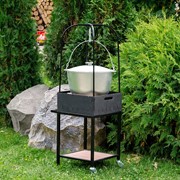 Гриль угольный металлический на колесиках с полкой 861-64 - фото 45623