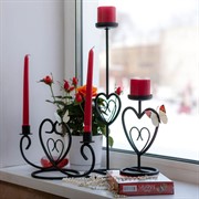 Подсвечник для двух свечей металл черный 607-18 - фото 45659