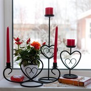 Подсвечник для двух свечей металл черный 607-18 - фото 45660