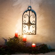 Подсвечник настенный на одну свечу кованый 606-06 - фото 45672