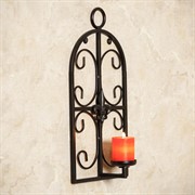 Подсвечник настенный на одну свечу кованый 606-06 - фото 45673