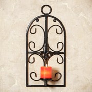 Подсвечник настенный на одну свечу кованый 606-06 - фото 45674