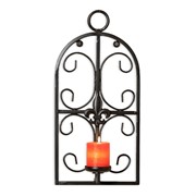 Подсвечник настенный на одну свечу кованый 606-06 - фото 45675