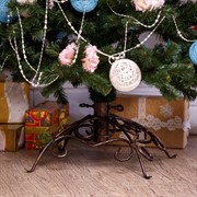 Подставка ёлочная ажурная кованая чёрно-золотая 200-15 - фото 45709