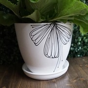 Горшок с поддоном 2,4л белый (4312/2) - фото 45822