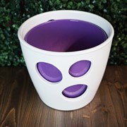 Горшок ДУЭТ 20-18см глянец бело-сиреневый - фото 45835