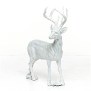 Фигура Олень праздничный стоит белый с позолотой F01222-WG - фото 45956
