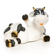 Фигура садовая Корова лежит чёрно-белая длина 40 см F08692 - фото 45965