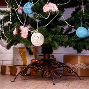 Подставка ёлочная ажурная кованая чёрно-золотая 200-15 - фото 46052