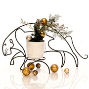 Подставка для одного цветка кованая Тигр на подоконник 12-111 - фото 46091