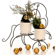 Подставка кованая для двух цветочных горшков Тигр на подоконник 12-113 - фото 46099