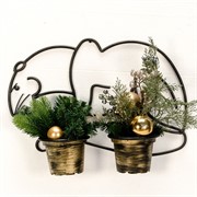 Подставка настенная на два цветка Тигр кованая 15-862 - фото 46109