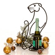 Бутылочница кованая под одну бутылку Тигр белая 210-35 - фото 46119