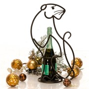 Бутылочница кованая под одну бутылку Тигр белая 210-35 - фото 46121