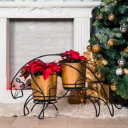 Подставка на два цветка Тигр на подоконник металл 12-112 - фото 46178