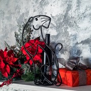 Бутылочница кованая под одну бутылку Тигр белая 210-35 - фото 46187