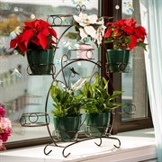 Подставка для цветов на подоконник на 9 цветов черно-золотая 14-909-BG - фото 46303