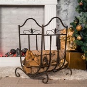 Дровница кованая напольная чёрно-золотая 500-51 - фото 46395