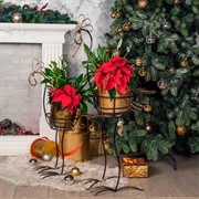 Подставка напольная Птица садовая кованая высота 74см чёрно-золотая 95-001-BG - фото 46448