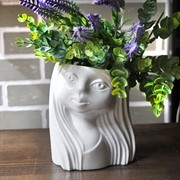 Кашпо-девочка 0,5л белый 12/h14см (0501) - фото 46814