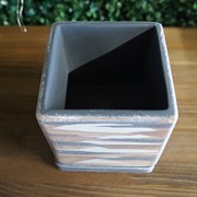 Горшок Кубик 1,1л темный 12см - фото 47210