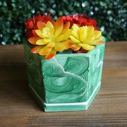 Горшок Малахит 0,5л шестигранник 13х11/10см - фото 47222