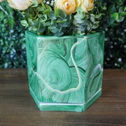 Горшок Малахит 1,3л шестигранник 14х16/14см - фото 47227