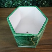 Горшок Малахит 1,3л шестигранник 14х16/14см - фото 47228