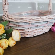 Корзина плетеная ива 26х21х10см выбеленная - фото 47521