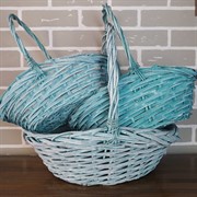 Корзина плетеная ива 43х37,5х39см светло-зеленый - фото 47537