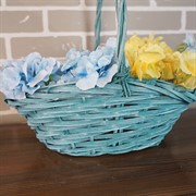 Корзина плетеная ива 38х31х35см светло-зеленый - фото 47539