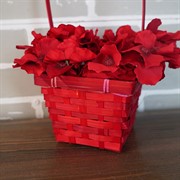 Корзина плетеная бамбук 14х14х9,5/h32см красный - фото 47553