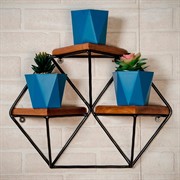 Подставка настенная Лофт 3 полки металл с деревом 50см 66-504 - фото 47941