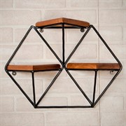 Подставка настенная Лофт 3 полки металл с деревом 50см 66-504 - фото 47942