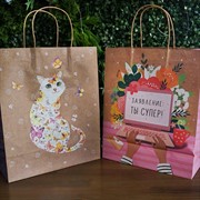 Сумочка крафт 26х32х12см - фото 48607