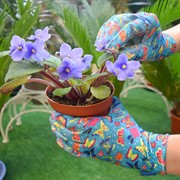 Перчатки нейлоновые Цветочек с полиуретановым покрытием - фото 48971