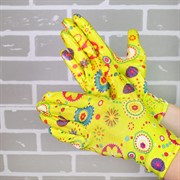 Перчатки нейлоновые Цветочек Люкс с нитриловым покрытием - фото 49012