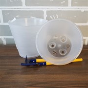 Горшок Конус 1,3л прозрачный с вкладкой - фото 49090