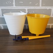 Горшок Конус 1,3л белый с вкладкой - фото 49094