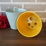 Горшок Конус 1,3л мятный с вкладкой - фото 49100