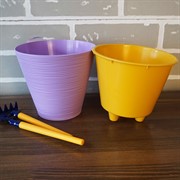 Горшок Конус 1,3л лавандовый с вкладкой - фото 49104