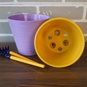 Горшок Конус 1,3л лавандовый с вкладкой - фото 49105