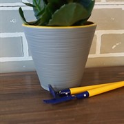 Горшок Конус 1,3л серый муссон с вкладкой - фото 49108