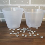 Горшок Конус 2,3л прозрачный с вкладкой - фото 49114