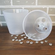 Горшок Конус 2,3л прозрачный с вкладкой - фото 49115