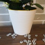 Горшок Конус 2,3л белый с вкладкой - фото 49117