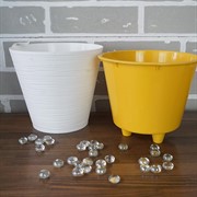 Горшок Конус 2,3л белый с вкладкой - фото 49118